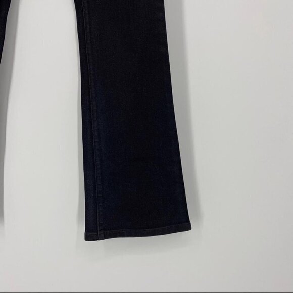 Levi’s black shiny waxy mid rise bootcut skinny. Stretch glam punk. Sz 27 - Picture 4 of 9